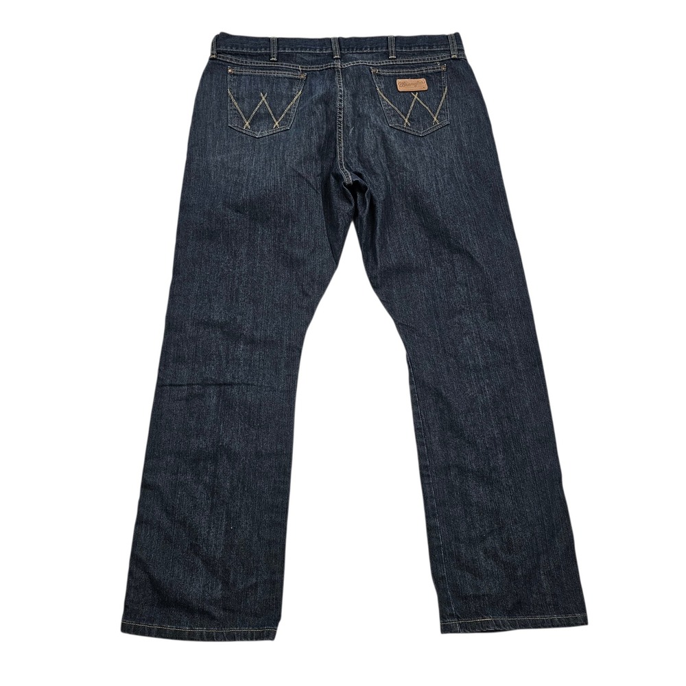 Wrangler Retro Relaxed Bootcut Jeans Mens 40x33 Dark Blue Denim Western Rodeo - Picture 3 of 12